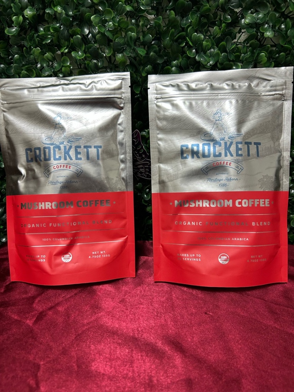 Crockett Coffee Mushroom Coffee Organic Functional Blend 4.75oz (2 Pack) New
